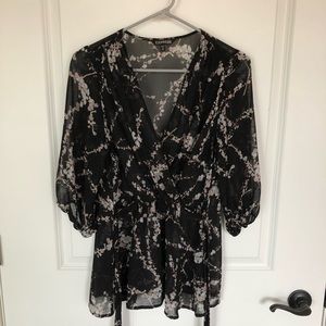 Express Sheer Wrap Top.